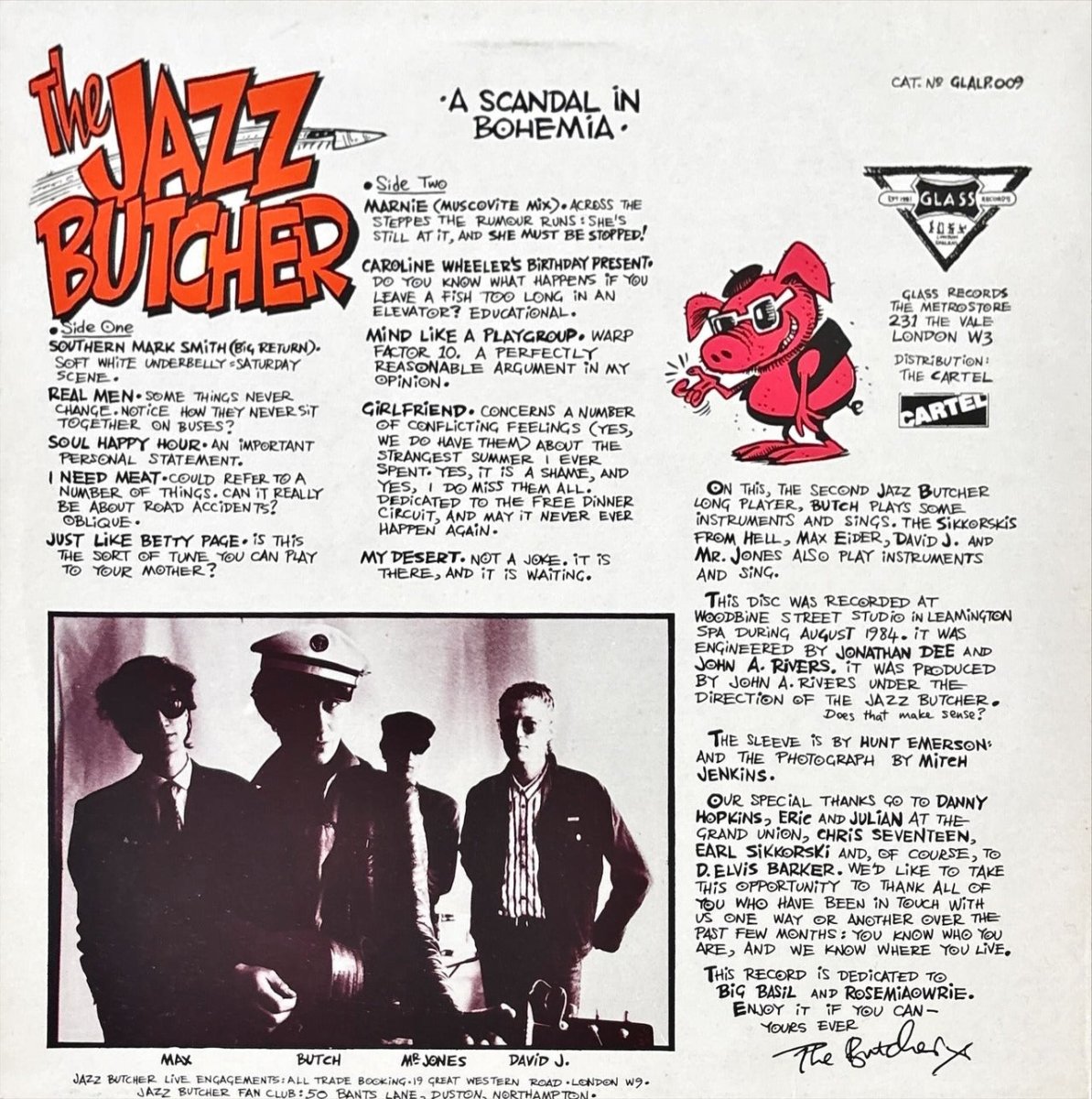 The Jazz Butcher – A Scandal In Bohemia - preppy records