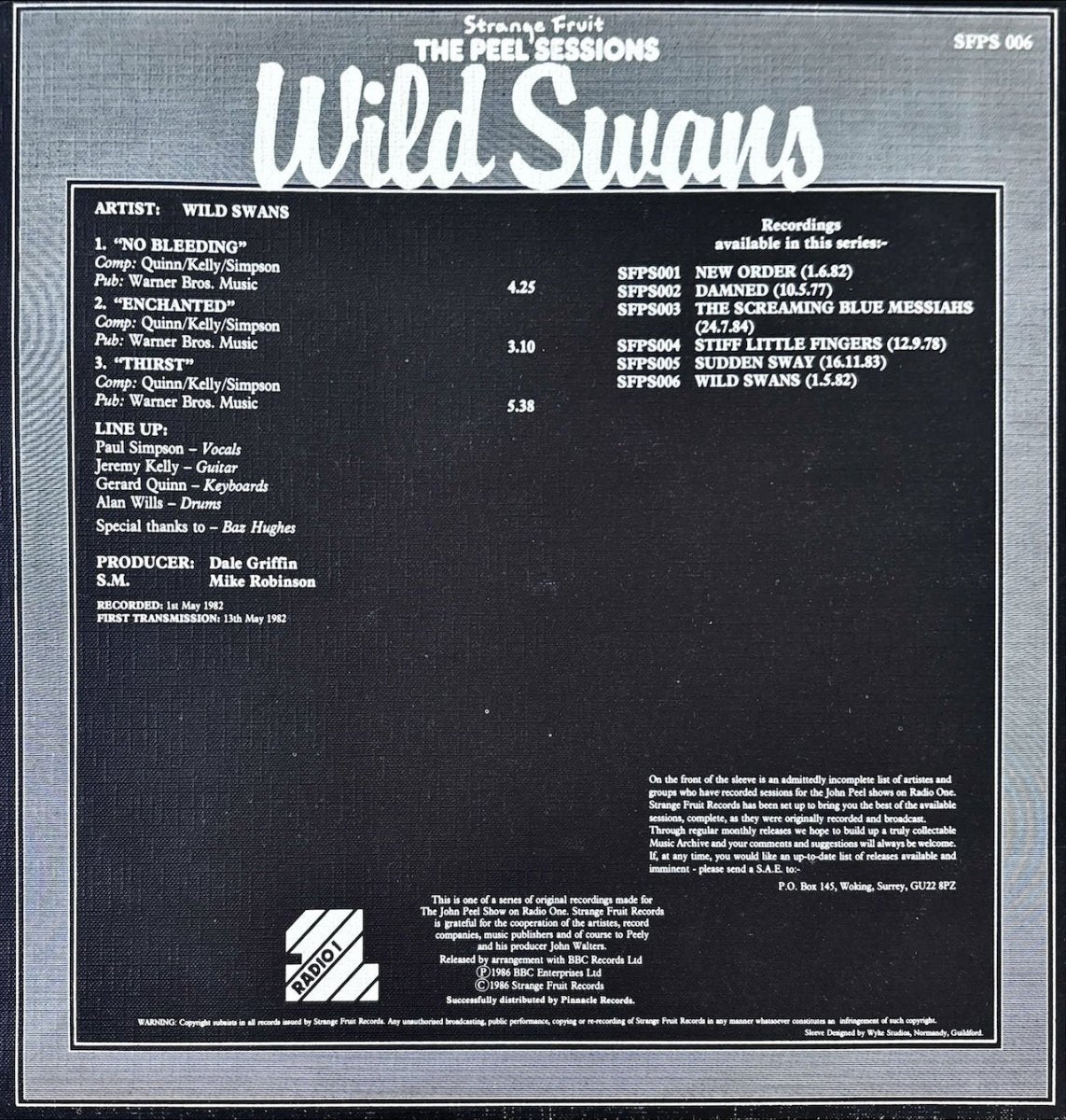 Wild Swans - The Peel Sessions - preppy records