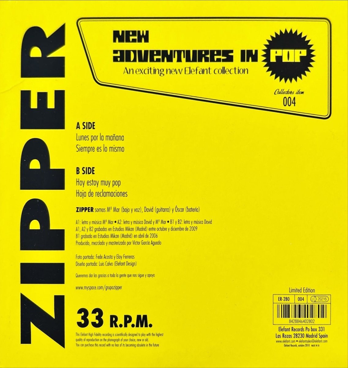Zipper - Lunes Por La Mañana - preppy records