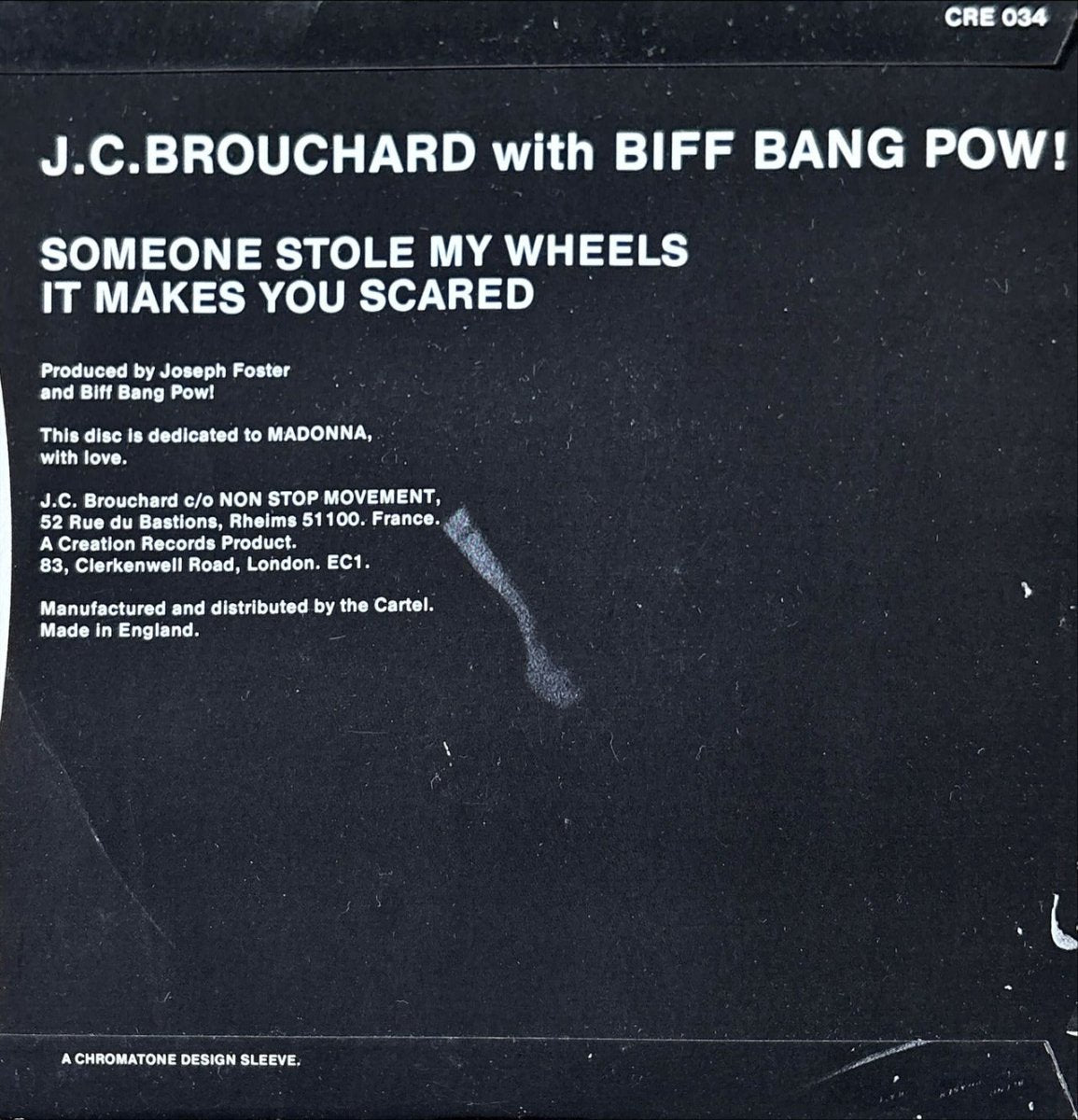 Biff Bang Pow! - Someone Stole My Wheels - preppy records