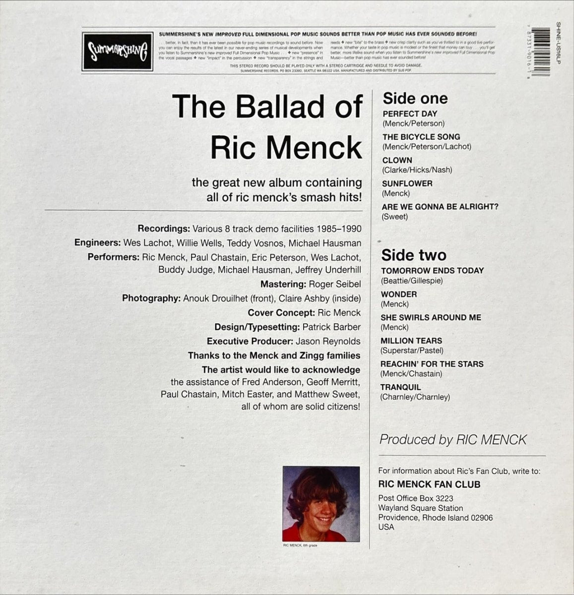 Ric Menck – The Ballad Of Ric Menck - preppy records