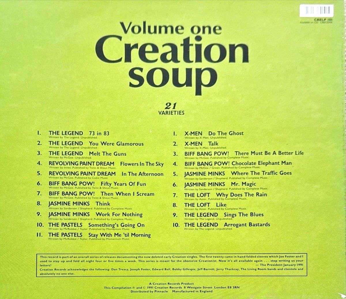 Various - Creation Soup Volume One - preppy records